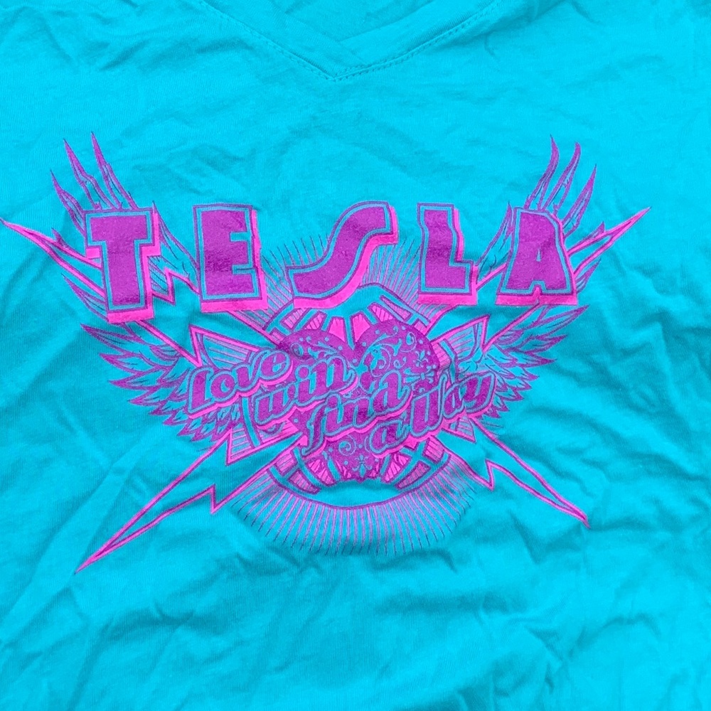 Tesla small  Love will find a way t shirt